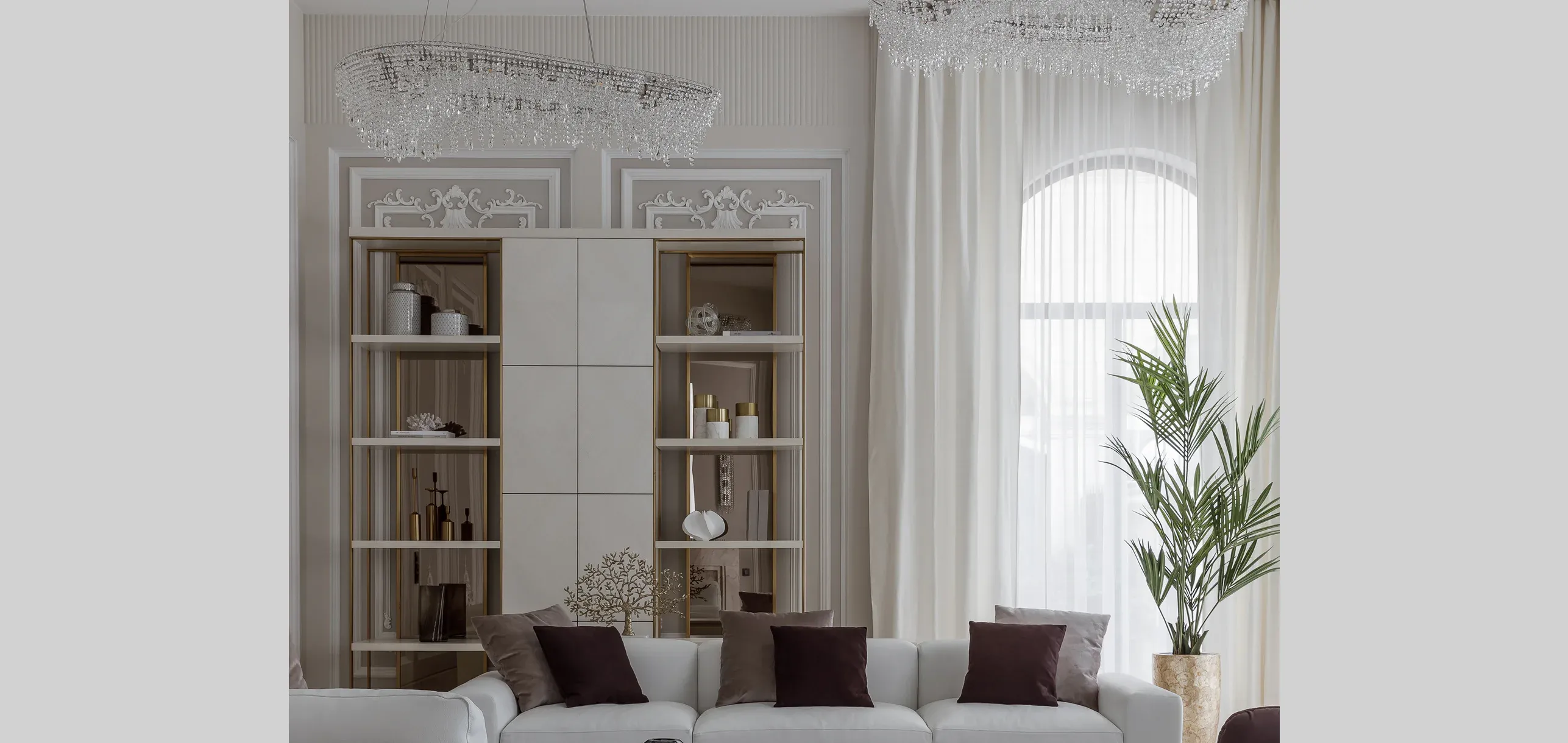 Стеллаж в гостиной