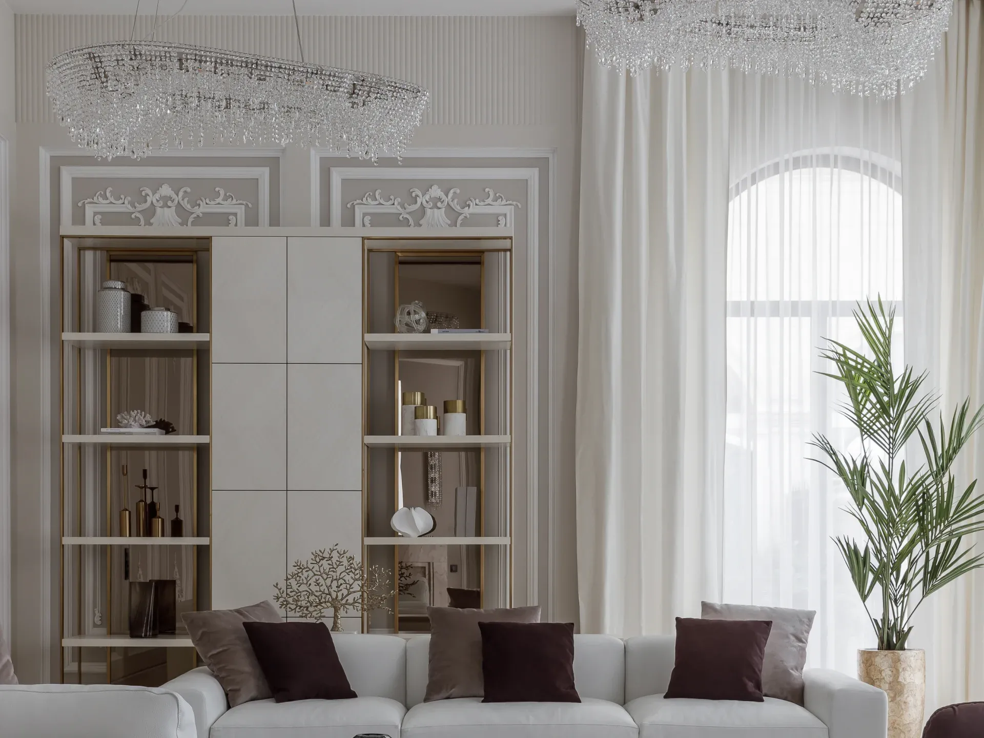 Стеллаж в гостиной